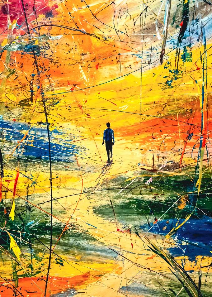 Vibrant Abstract Solitary Walk