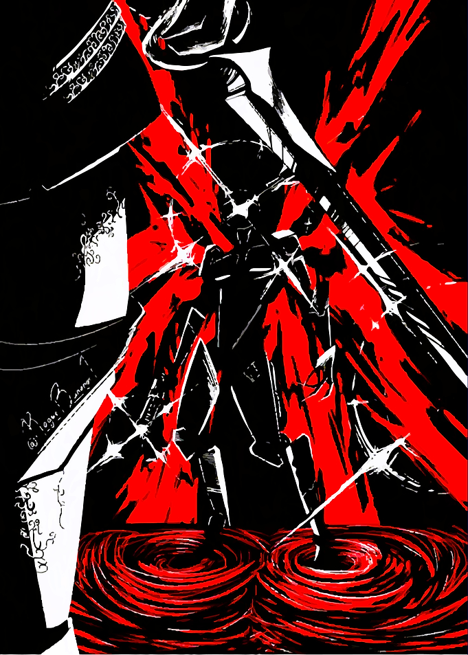 Dark Warrior with Red Energy