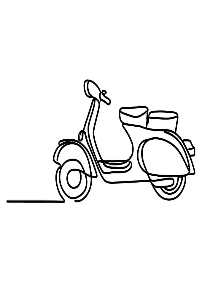 Minimalist Scooter Line Art
