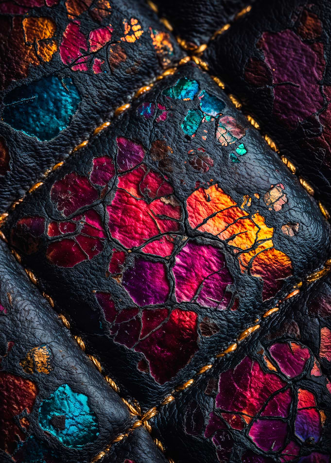 Colorful Cracked Leather Texture