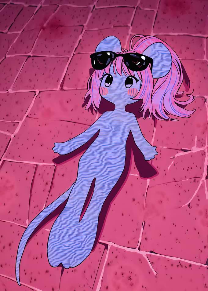 Cute Mouse Character with Sunglasses