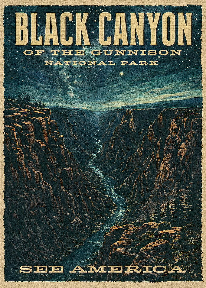 Black Canyon of the Gunnison National Park Vintage Poster
