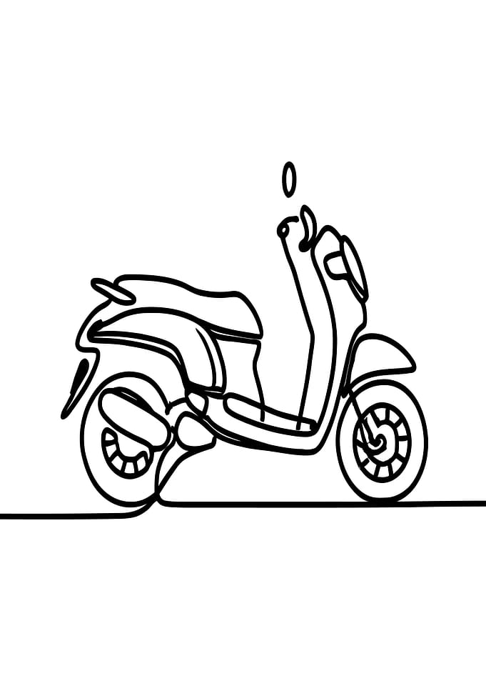 Minimalist Scooter Line Art