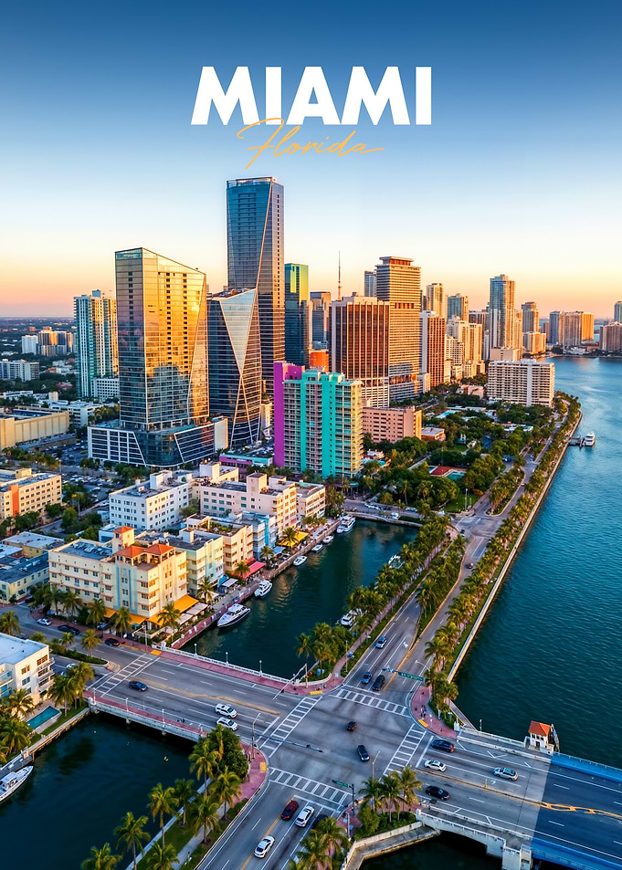 Miami Skyline at Sunset