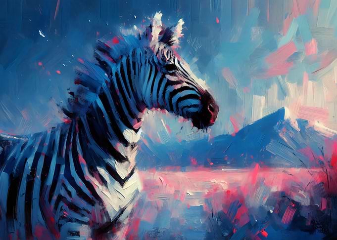 Abstract Zebra Painting