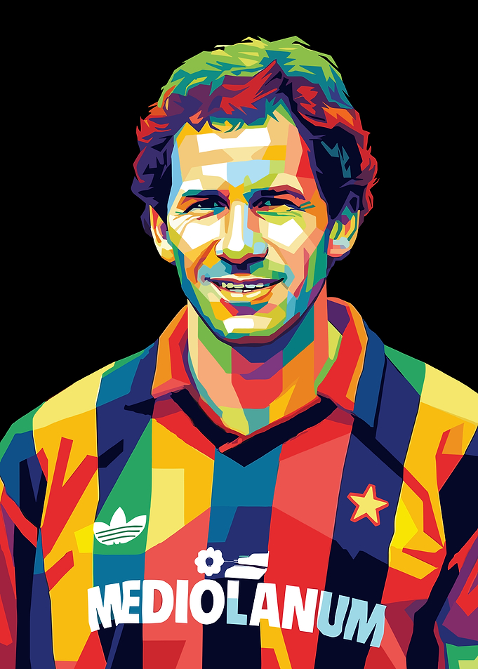 Franco Baresi Pop Art Portrait of a Soccer Player