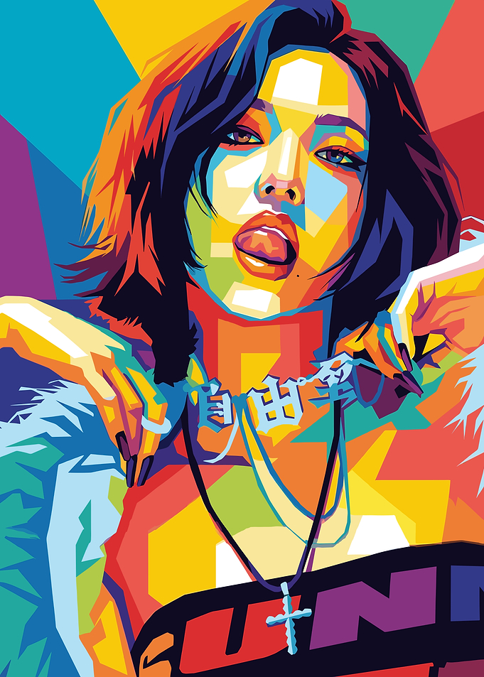 Karina Colorful Pop Art Portrait of a Woman