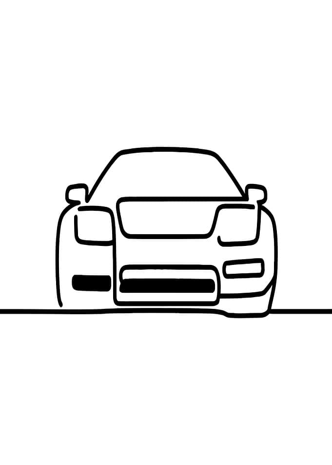 Minimalist Car Line Art