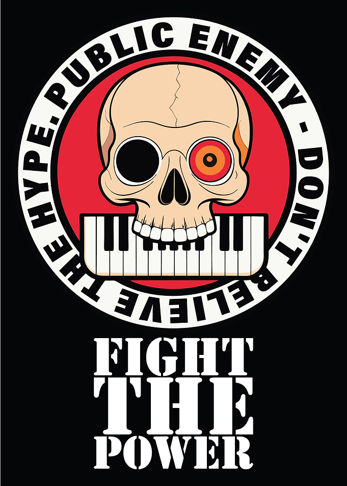 Public Enemy Skull and Piano Keys