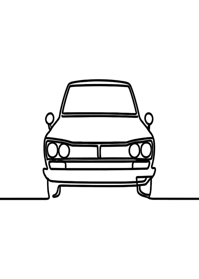 Minimalist Car Line Art