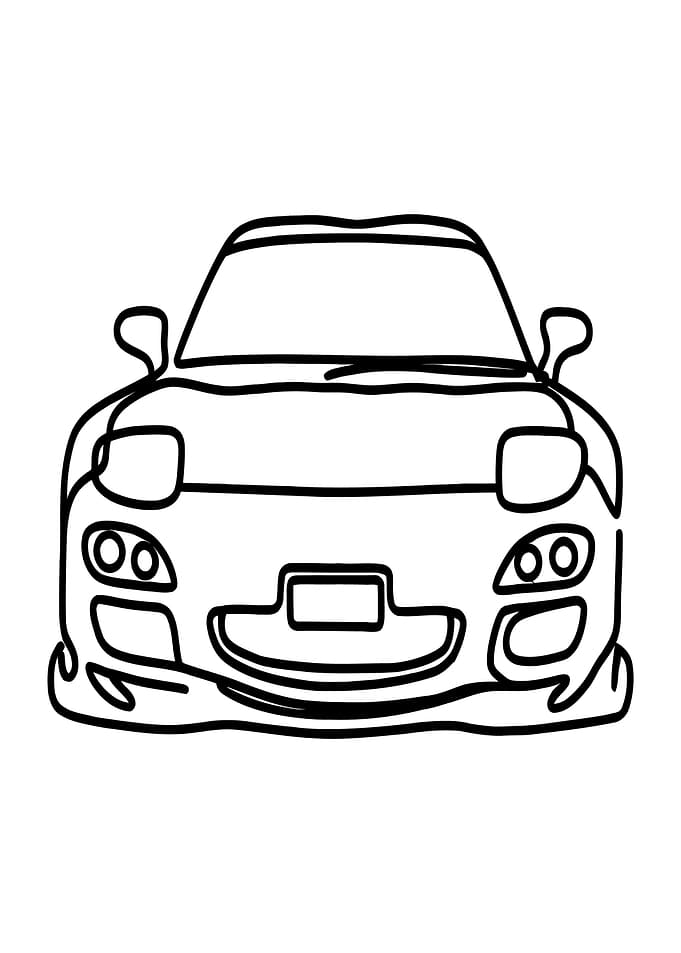 Minimalist Car Line Art