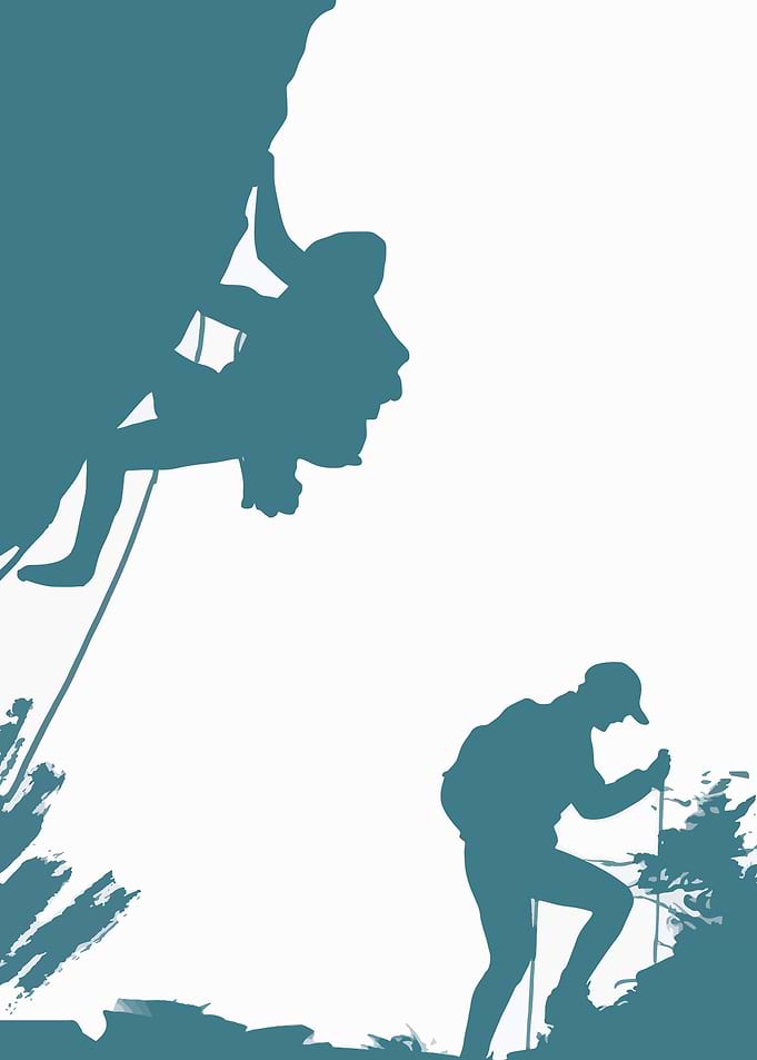 Climber and Hiker Silhouettes