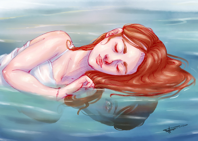 Woman Floating in Water