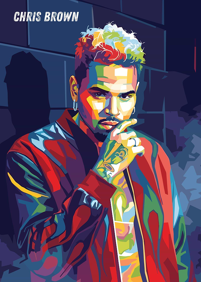 Chris Brown Pop Art Portrait