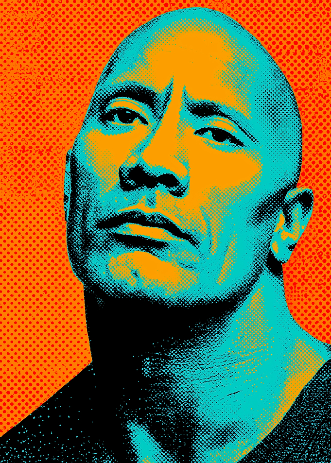 Dwayne The Rock Johnson Pop Art Portrait