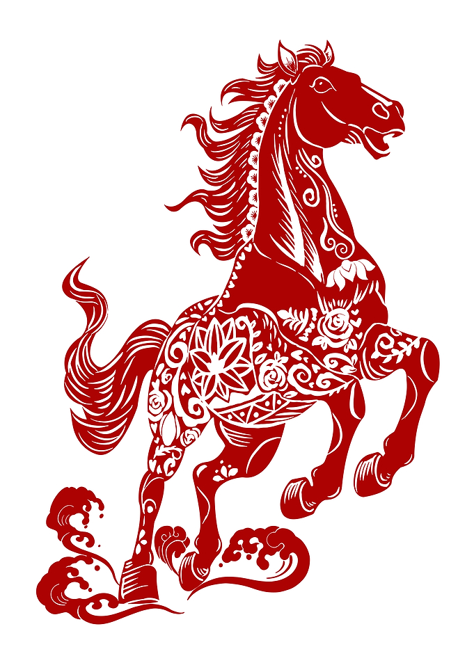 Red Horse Paper Cutting Art