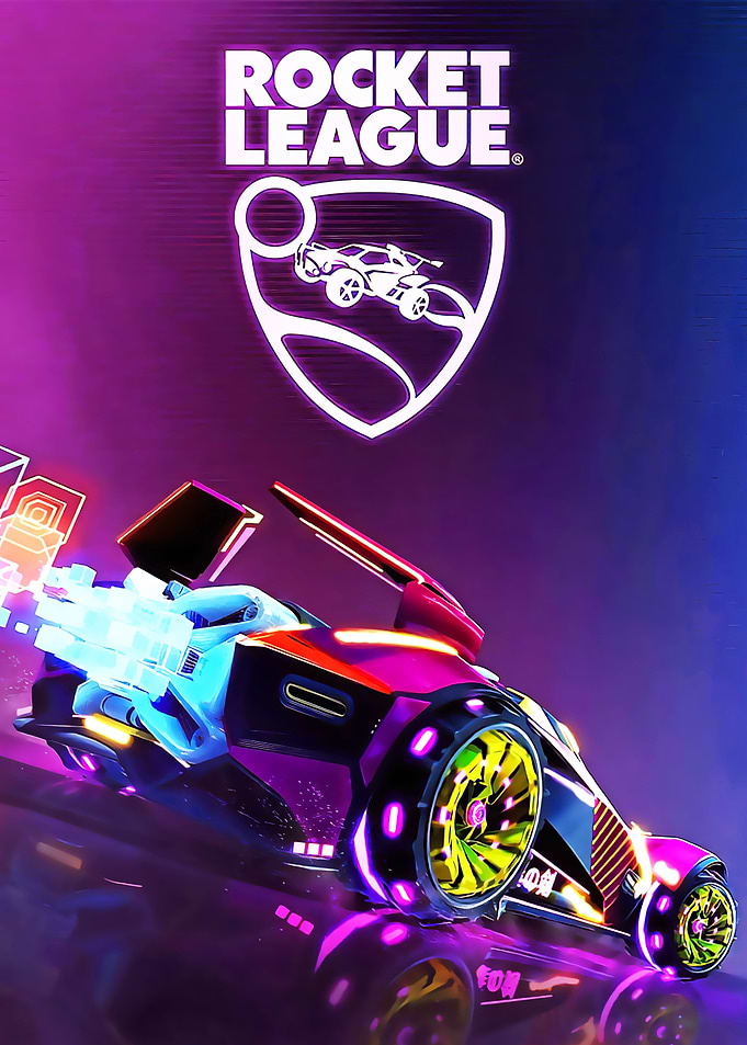 Rocket League Car with Neon Glow