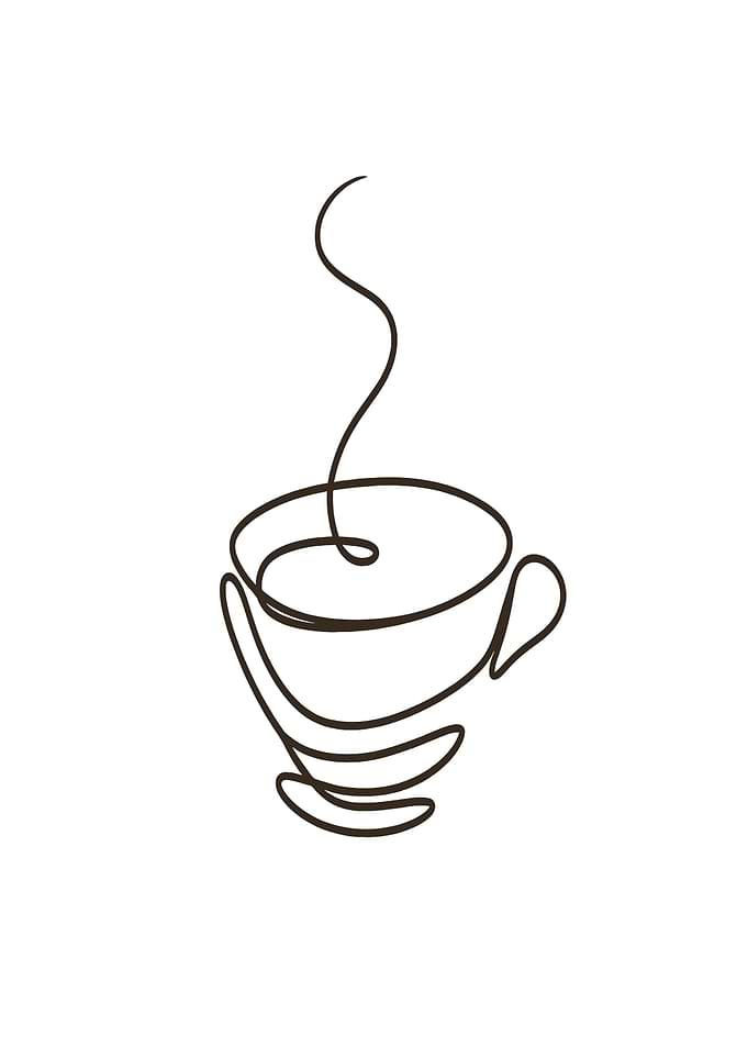 Minimalist Coffee Cup Line Art