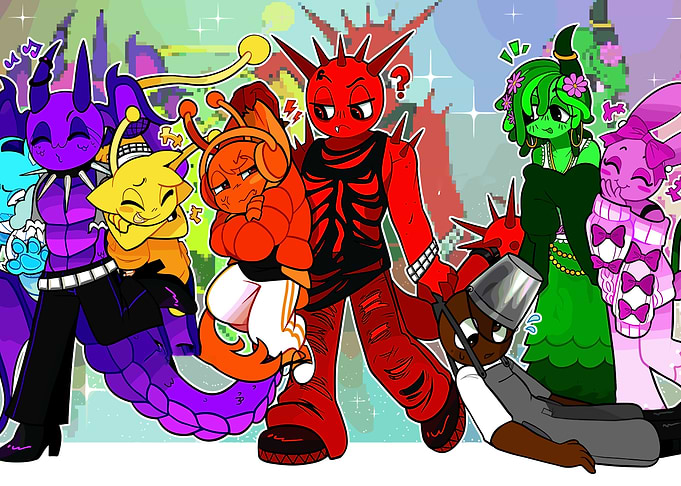 Sprunki Group of Colorful Game Characters