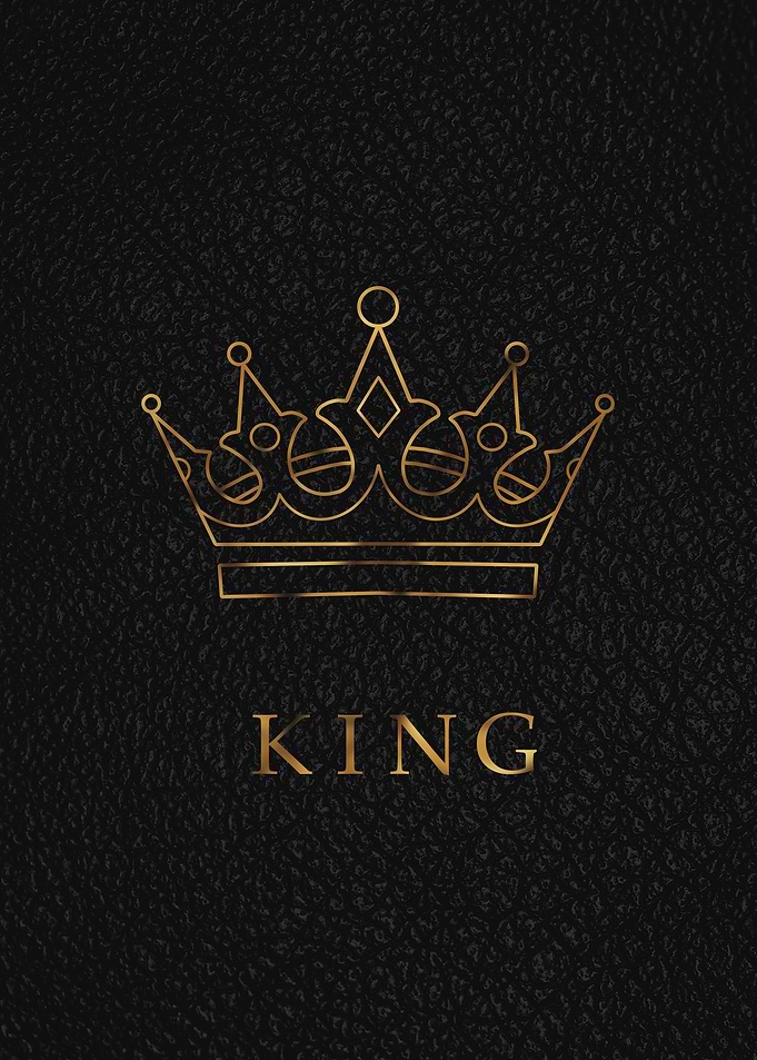Golden King Crown on Black Background