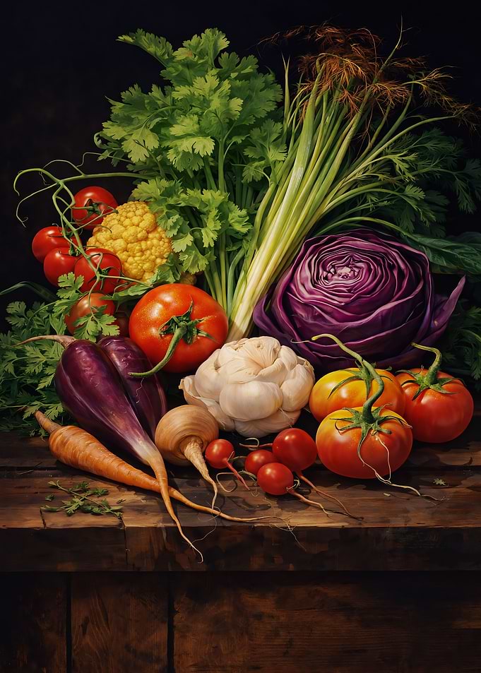 Still Life of Fresh Vegetables