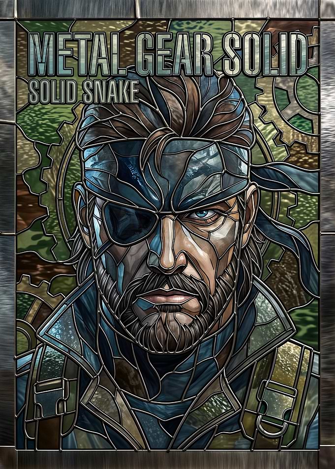Solid Snake Stained Glass Art