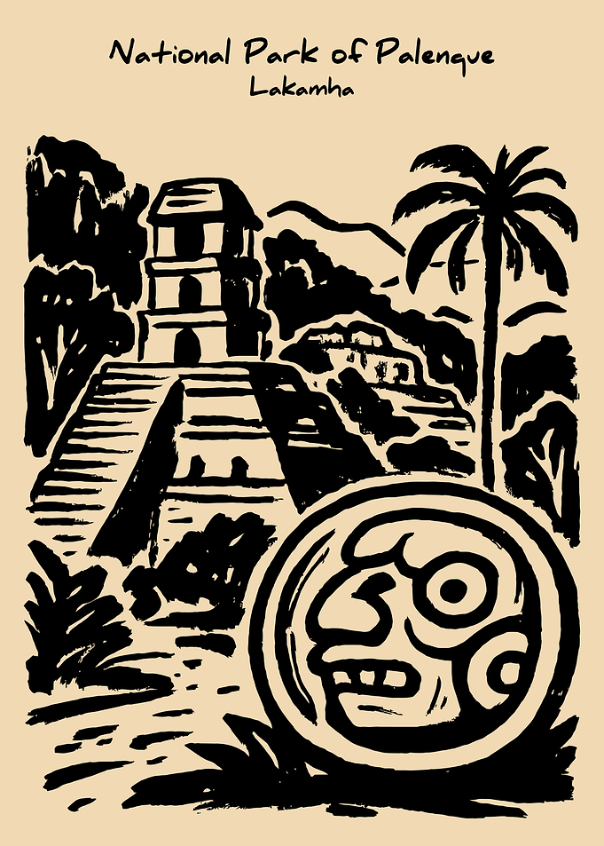 National Park of Palenque Illustration