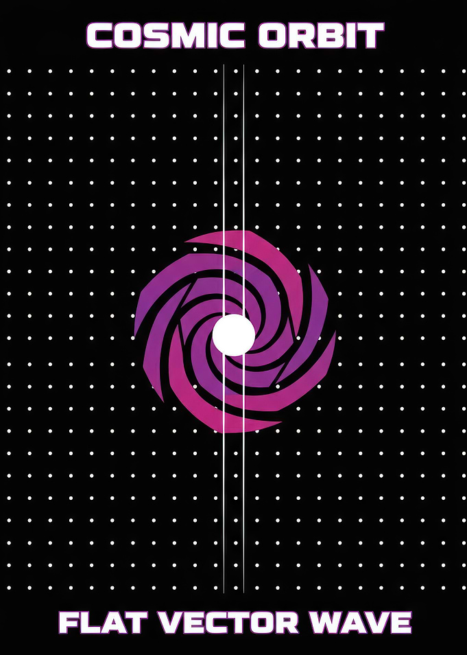 Binary Jet Graphic Cosmic Orbit Flat Vector Wave