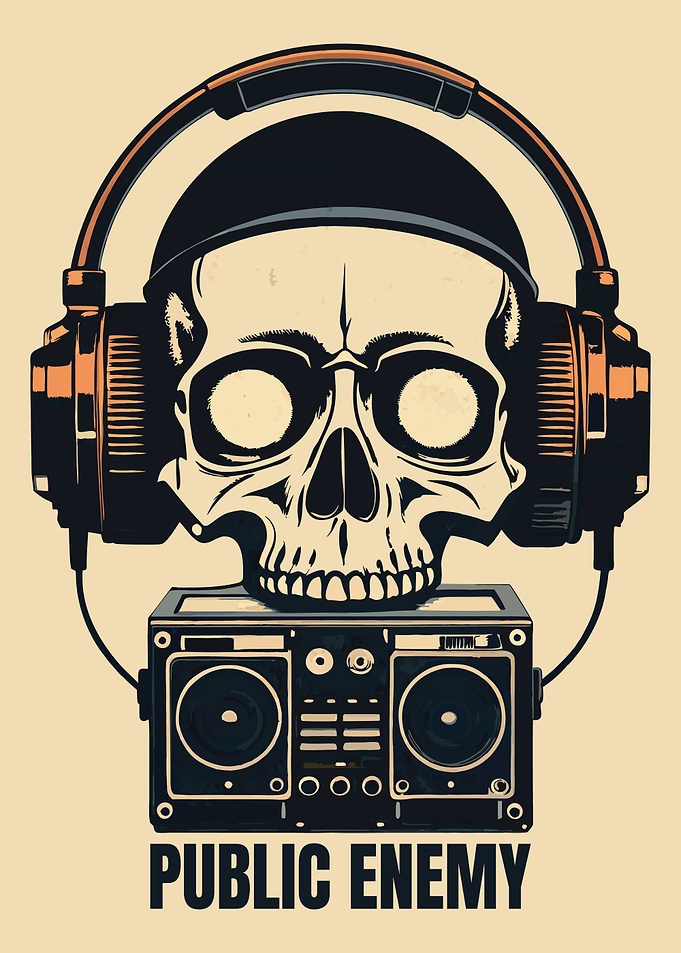 Public Enemy Skull Headphones Boombox
