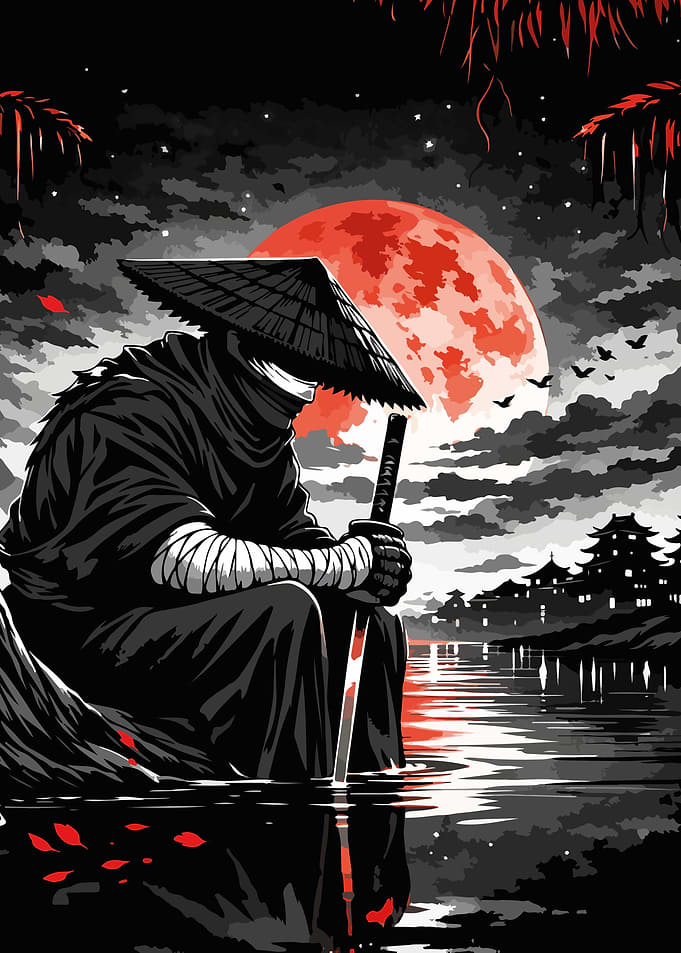 Samurai contemplating