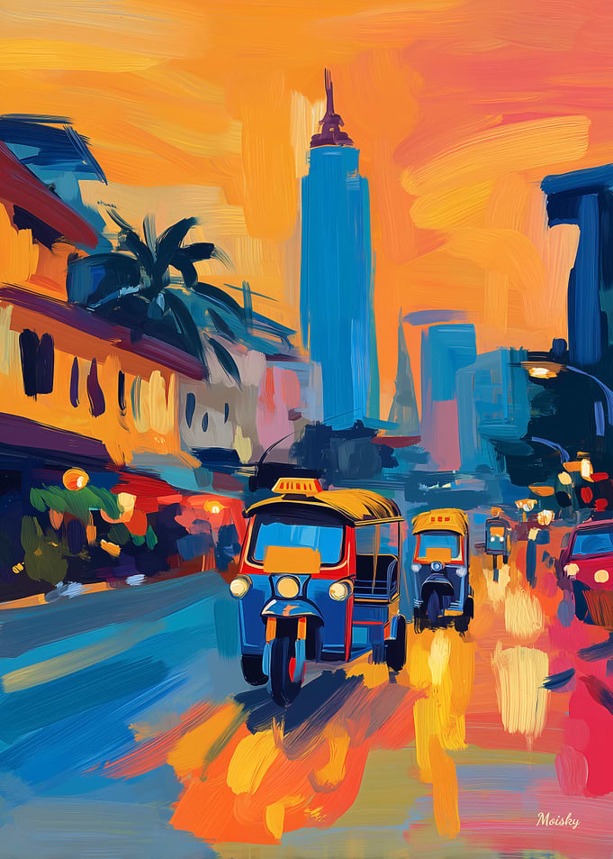 Fauvist Bangkok Tuk Tuk Street