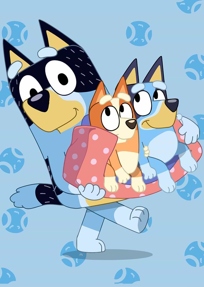Bluey Family with Blanket