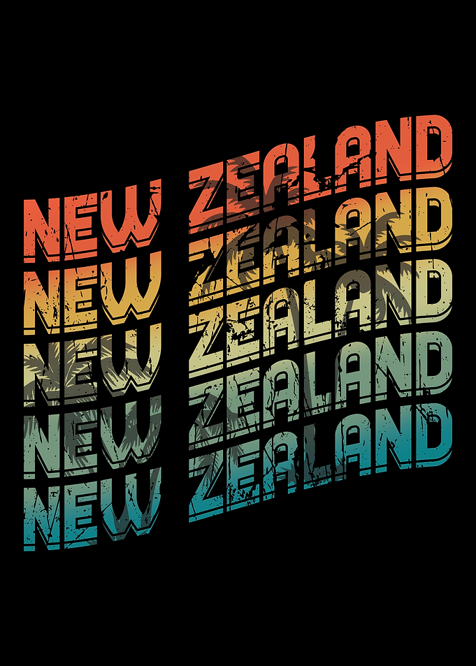 New Zealand Retro Text Art