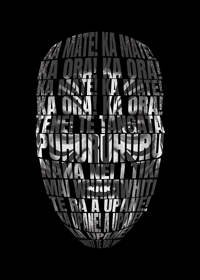 Haka Text Art Face