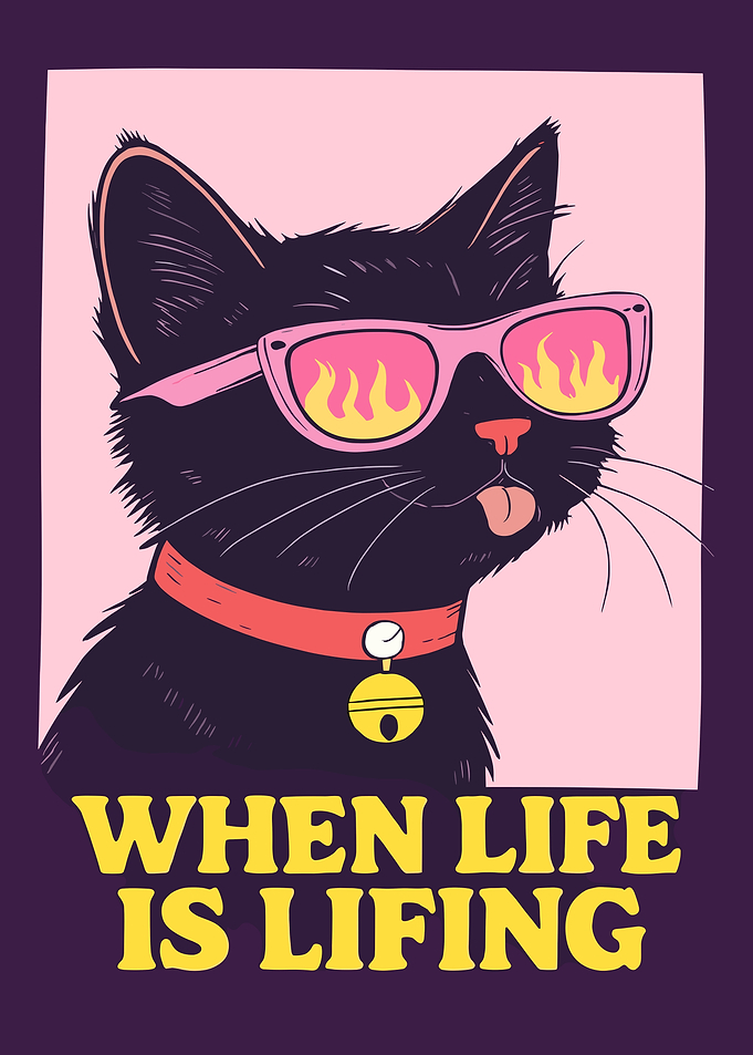 Cool Cat with Fiery Sunglasses