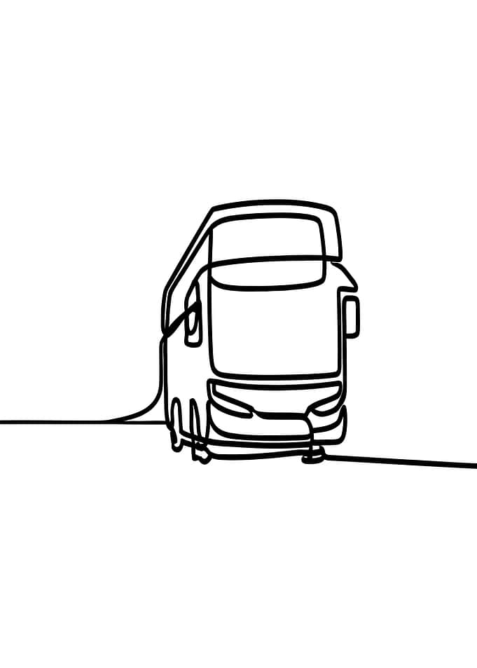 Minimalist Bus Line Art