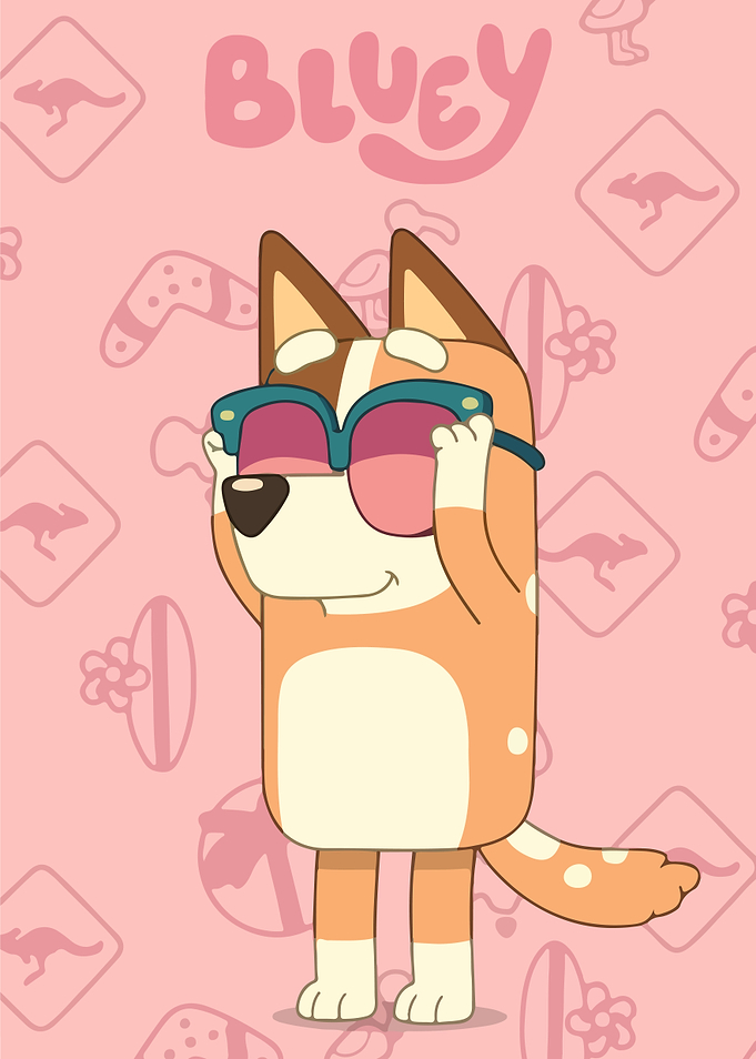 Bluey Character with Sunglasses