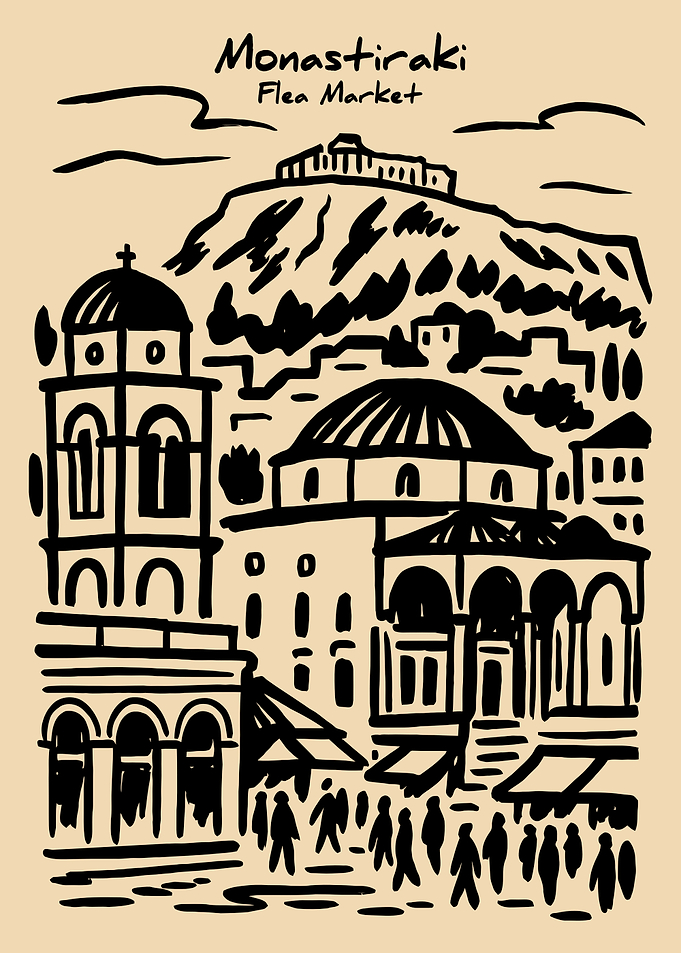 Monastiraki Flea Market Sketch