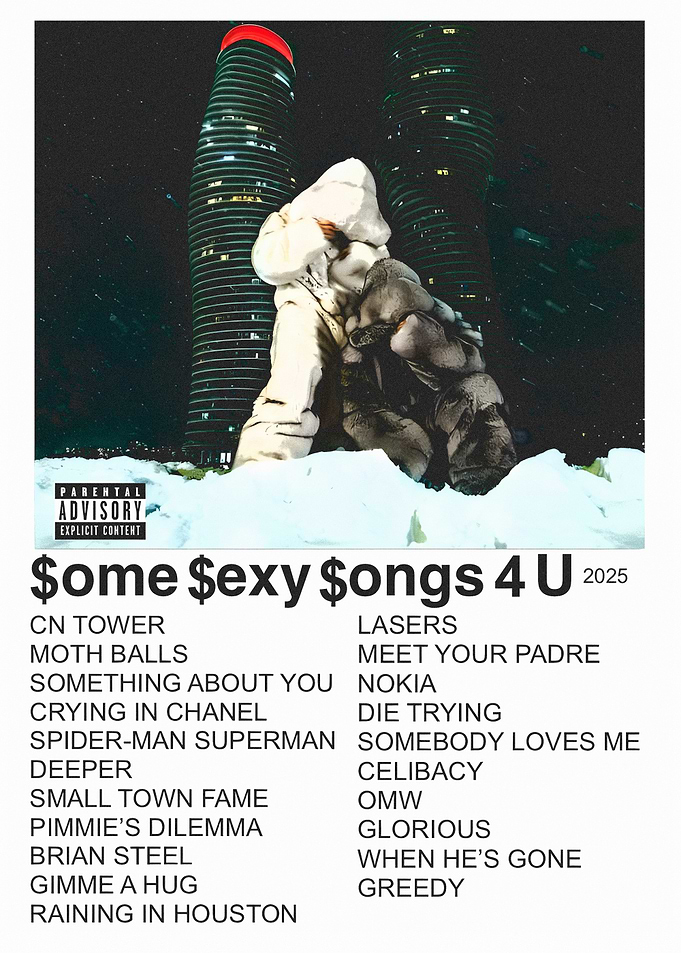 Album Cover with Cityscape and Text