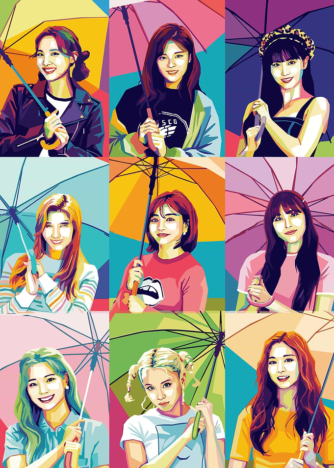 K-Pop Girl Group Pop Art