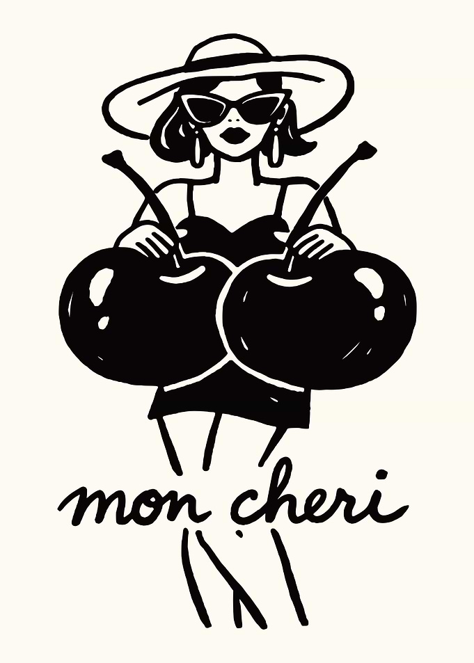 Woman with Cherries 'Mon Cheri'