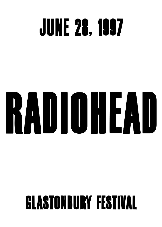 Radiohead Glastonbury Festival 1997 Poster