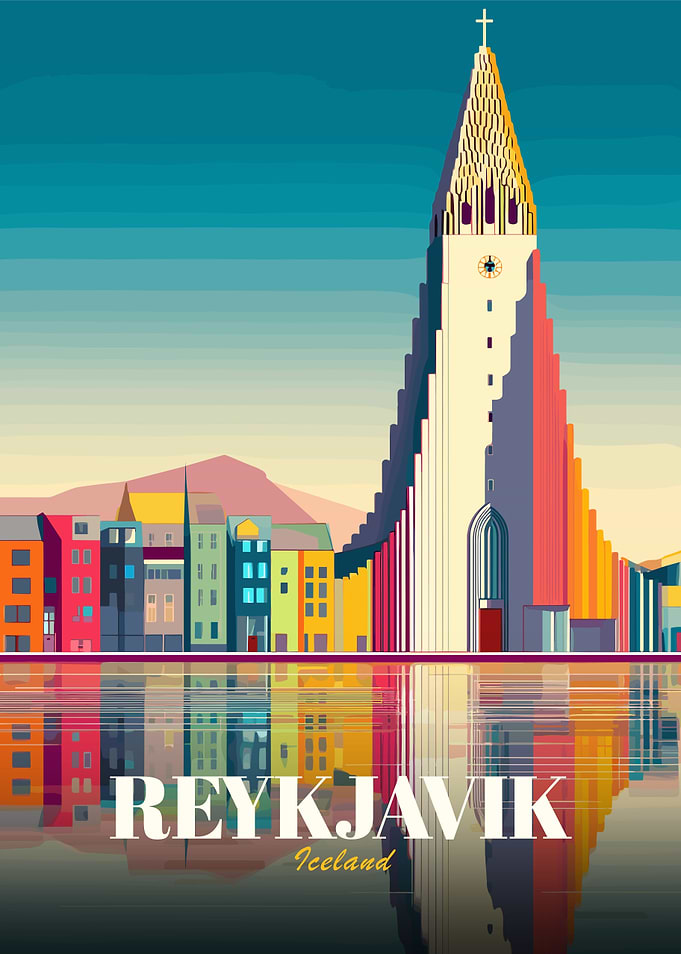 Reykjavik Cityscape with Hallgrímskirkja
