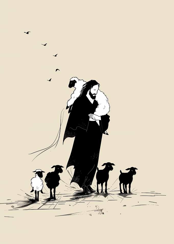 Jesus Carrying a Sheep