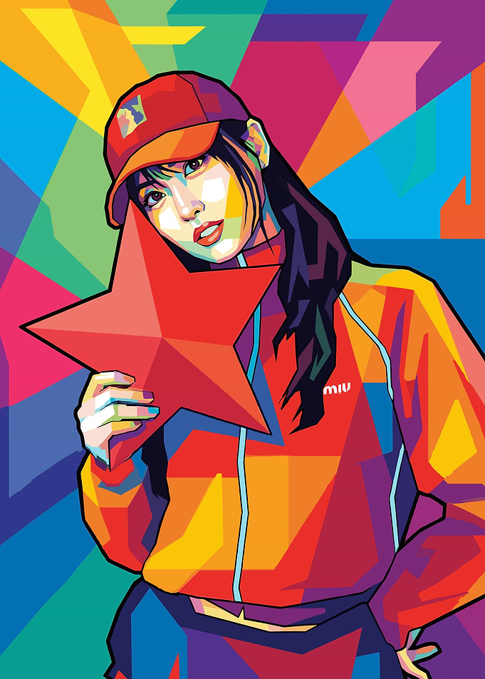 K-Pop Star with Red Star