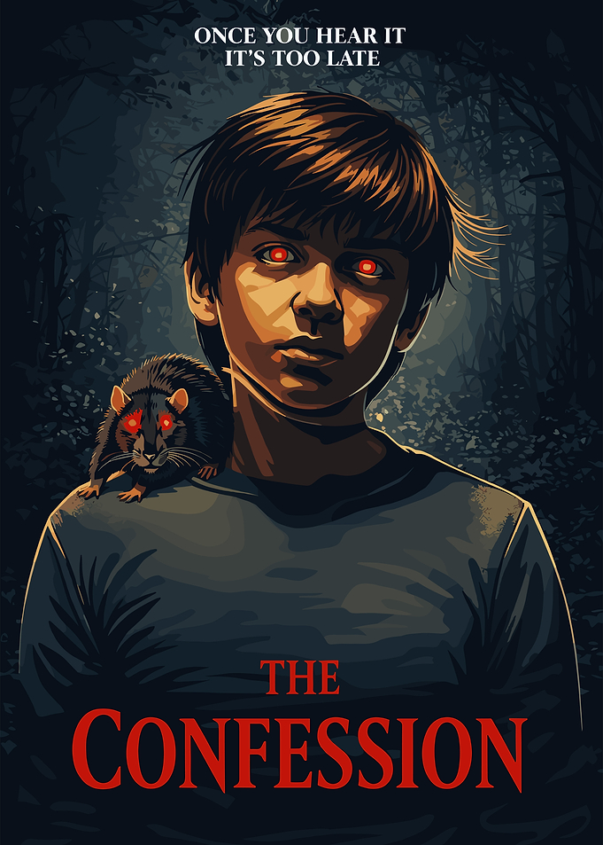 Horror Movie Poster with Boy and Rat