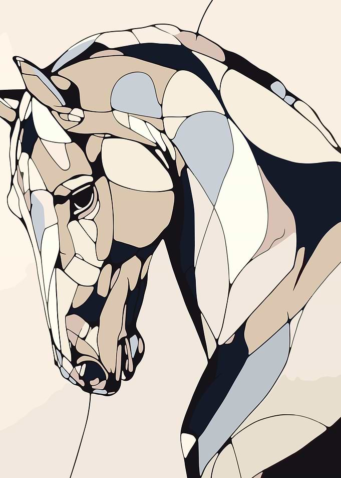 Abstract Horse Head Portrait