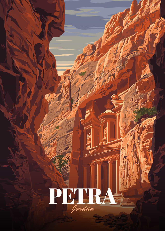 Petra Jordan Vintage Poster