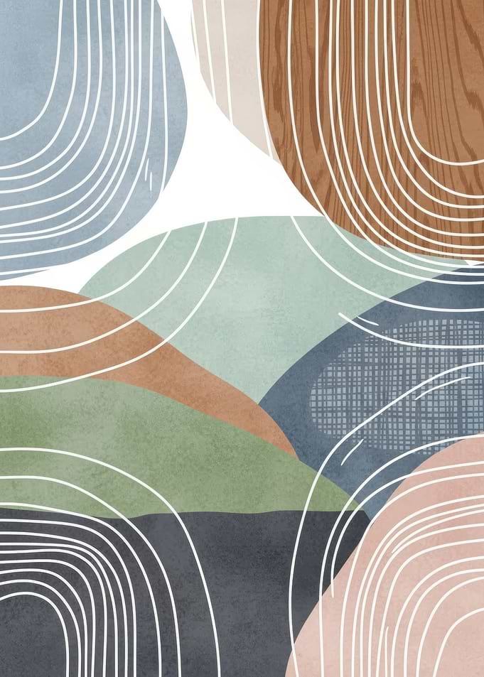 Abstract Landscape with Organic Shapes