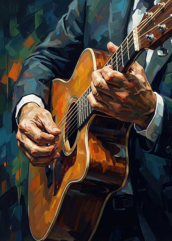 Musician Playing Acoustic Guitar